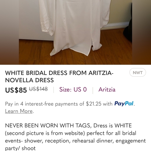 Wilfred Novella Dress White Size 4 & Size 6 - Picture 3 of 10